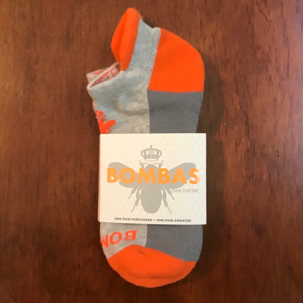 Bombas women’s original ankle socks (orange/grey)